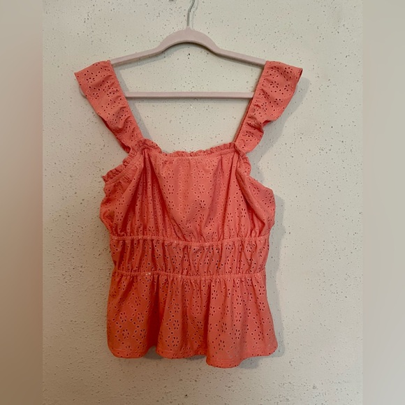 Francesca’s Blue Rain Eyelet Square Neck Tank Top - Picture 10 of 10